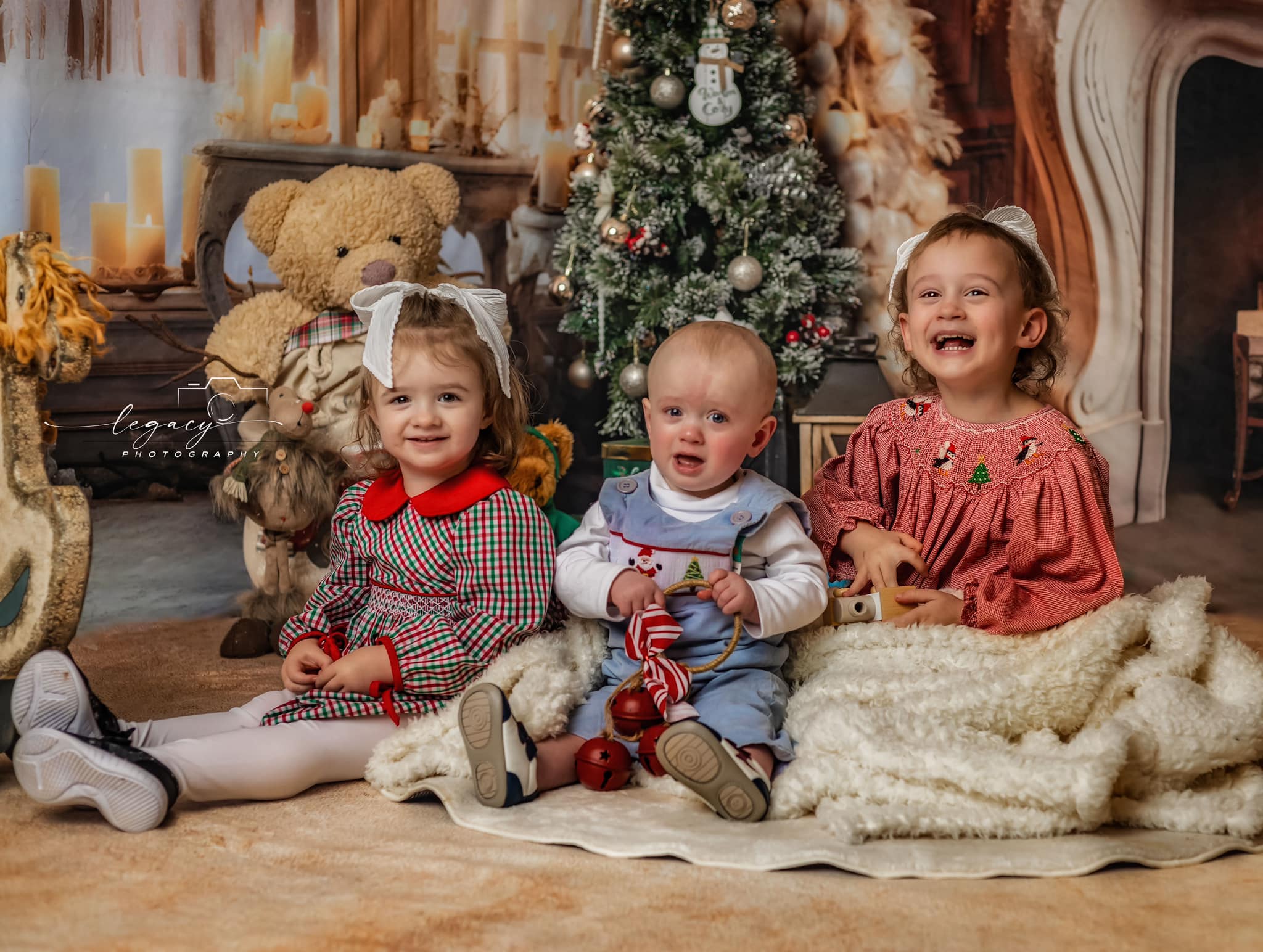 Kate Blanc Élégant Noël Cheminée Ensemble de chambre (8pix8pi&10pix8pi&8pix10pi) - Kate Backdrop FR