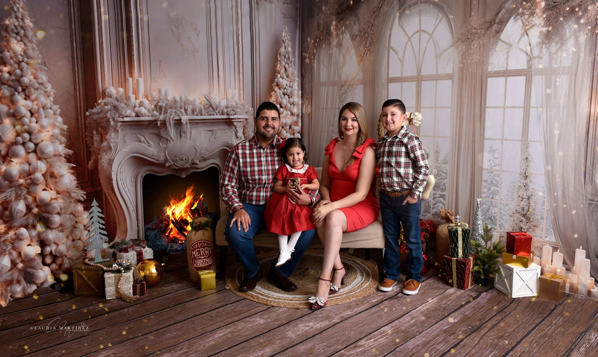 Kate Blanc Élégant Noël Cheminée Ensemble de chambre (8pix8pi&10pix8pi&8pix10pi) - Kate Backdrop FR