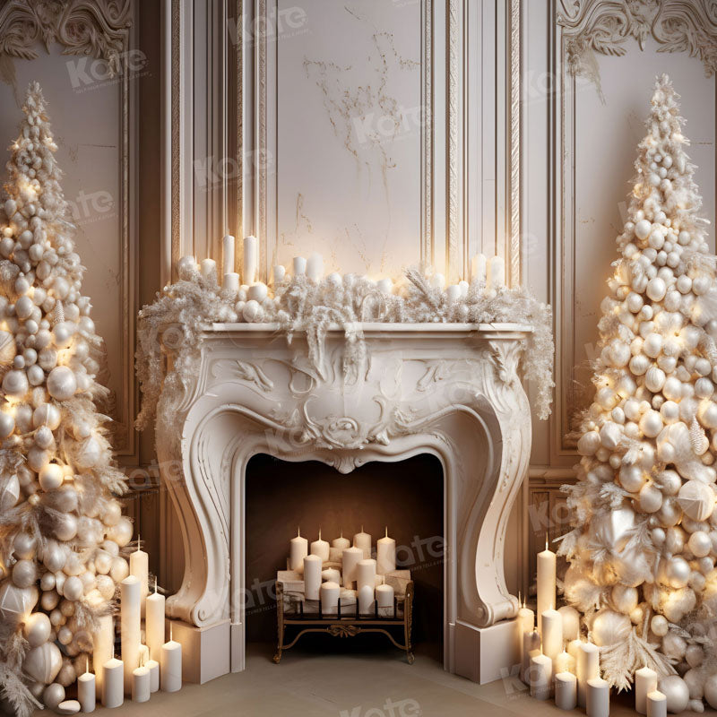 Kate Noël Élégant Bougies Cheminée Arbre Toile de fond pour la photographie - Kate Backdrop FR