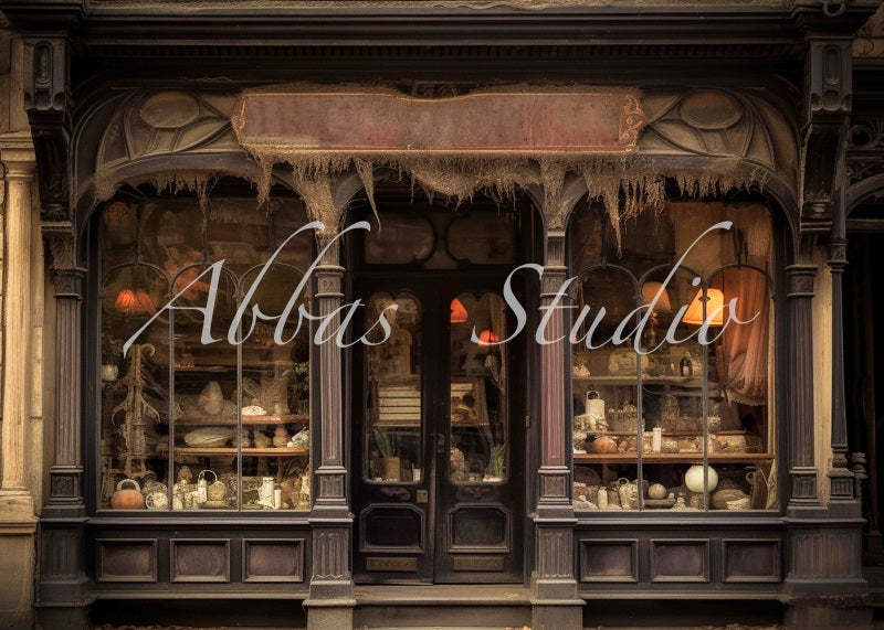 Kate Sinistre Boutique vintage Toile de fond conçue par Abbas Studio - Kate Backdrop FR