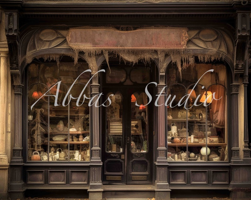 Kate Sinistre Boutique vintage Toile de fond conçue par Abbas Studio - Kate Backdrop FR