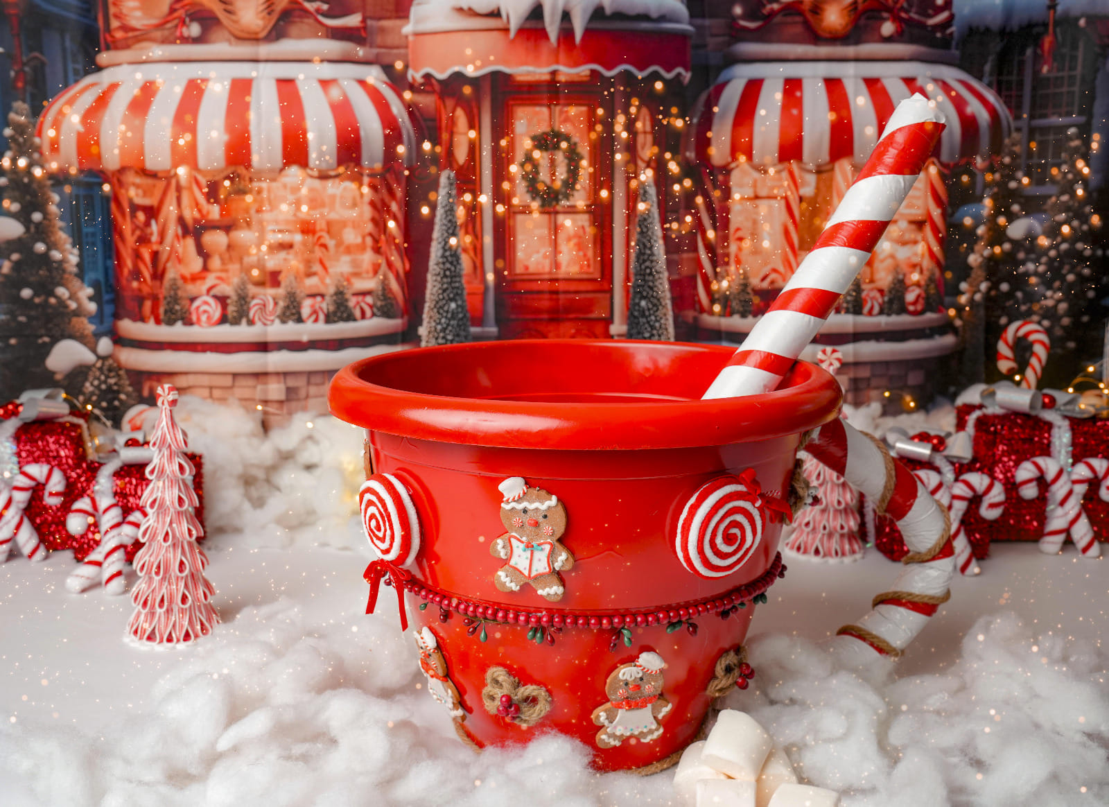 Kate Noël Magasin Bonbons Neige Toile de fond conçue par Emetselch