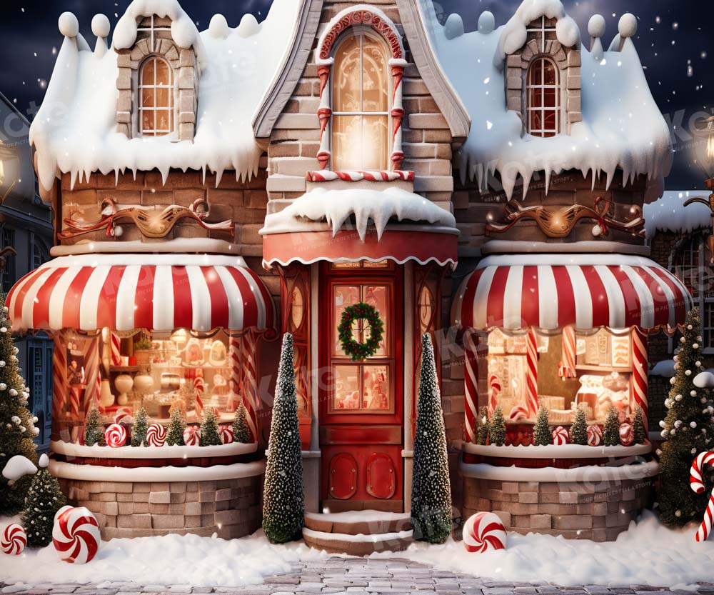 Kate Noël Magasin Bonbons Neige Toile de fond conçue par Emetselch