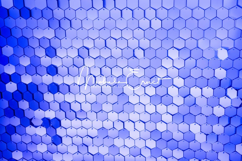 Kate Bleu Hexagones Toile de fond conçue par Michele Ernst Photographie