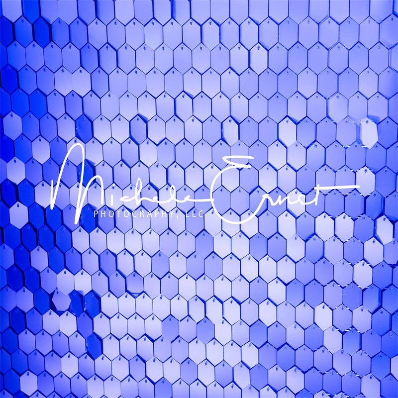 Kate Bleu Hexagones Toile de fond conçue par Michele Ernst Photographie - Kate Backdrop FR