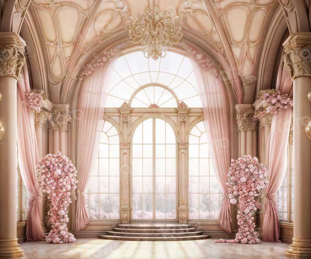 Kate Mariage Fenêtre Fleurs Luxueux Toile de fond pour la photographie - Kate Backdrop FR