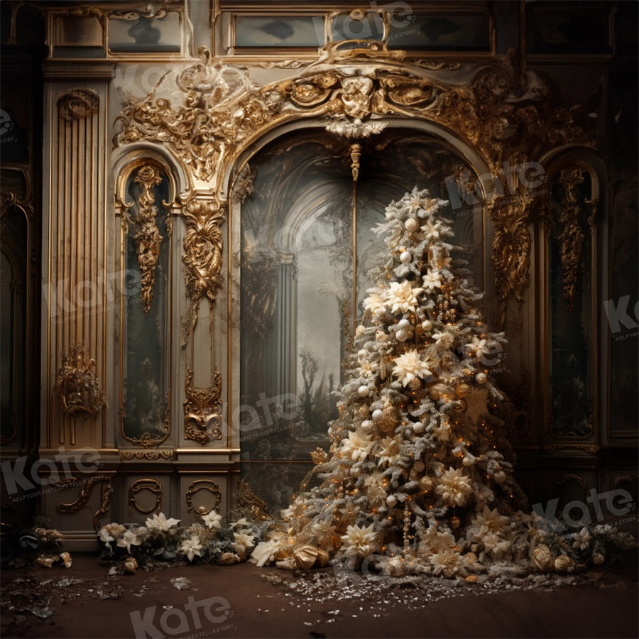 Kate Doré Vintage Sapin de Noël Toile de fond pour la photographie - Kate Backdrop FR