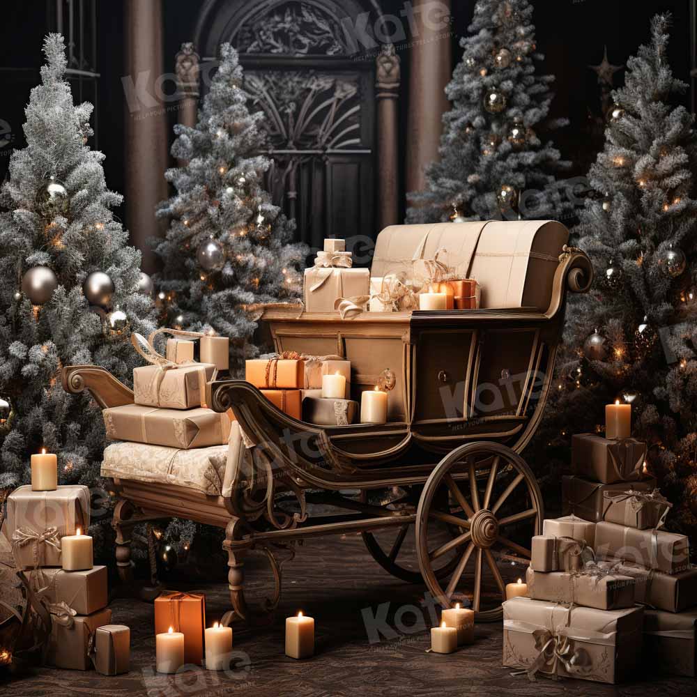 Kate Noël Chariot Bougies Arbres Toile de fond conçu par Emetselch - Kate Backdrop FR