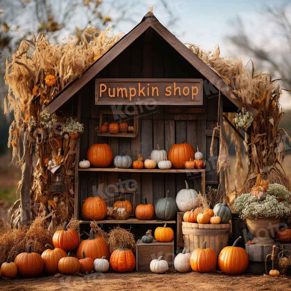 Kate Automne Boutique de citrouilles Toile de fond conçu par Emetselch