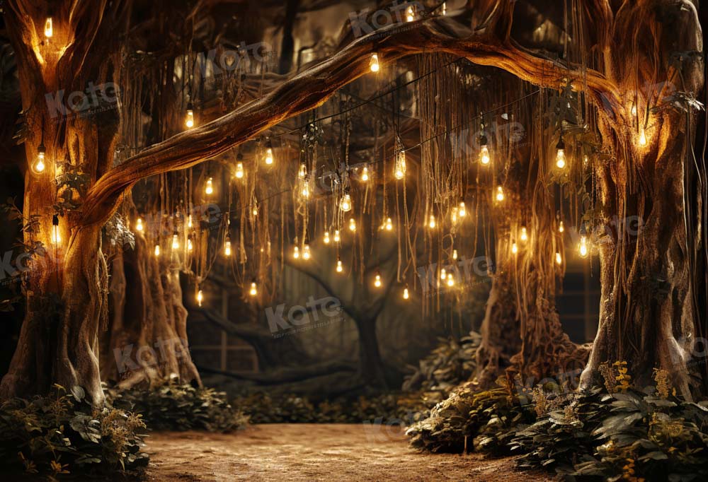 Kate Forêt Nuit Lumière Fête Toile de fond conçue par Chain Photographie - Kate Backdrop FR