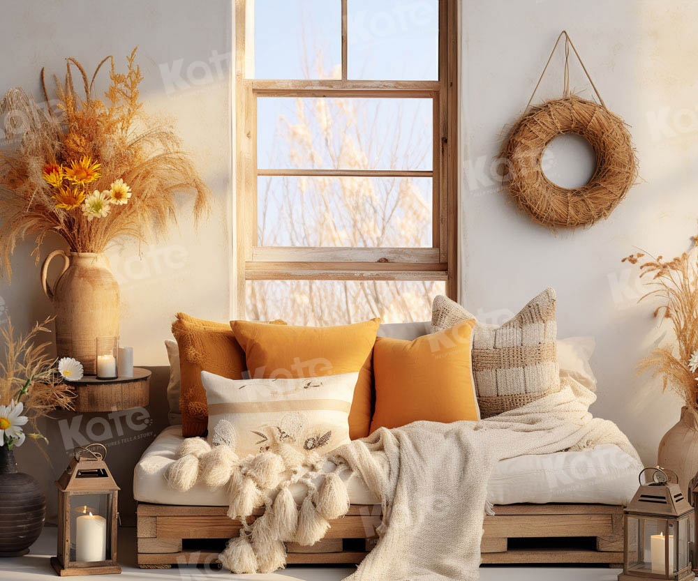 Kate Automne Bohème Chambre Oreiller Toile de fond conçu par Emetselch