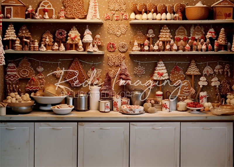 Kate Noël Cuisine Brun Biscuits Toile de fond conçue par Lidia Redekopp - Kate Backdrop FR