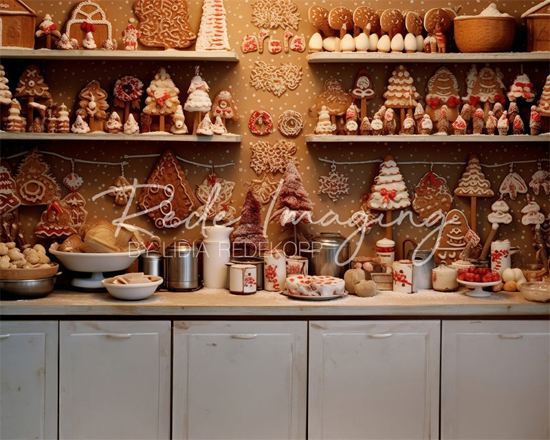 Kate Noël Cuisine Brun Biscuits Toile de fond conçue par Lidia Redekopp - Kate Backdrop FR