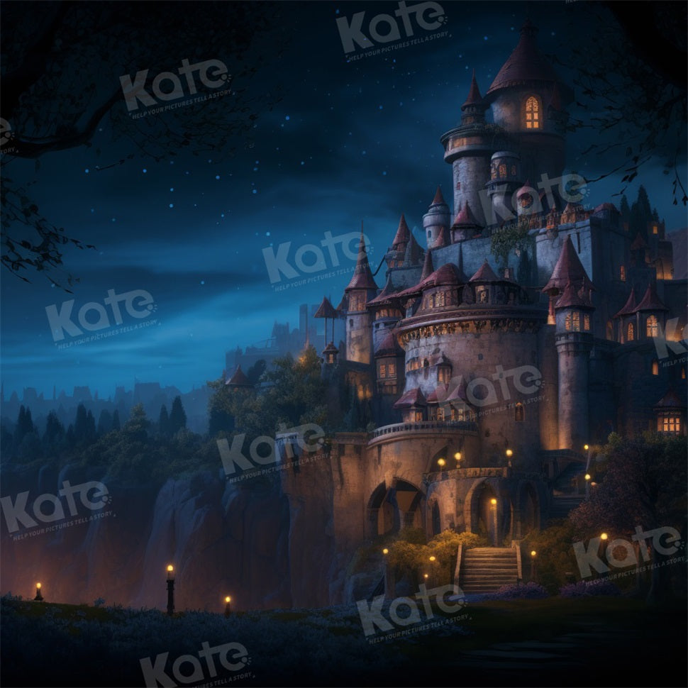 Kate Nuit Château Arbres Enfant Toile de fond conçu par Emetselch - Kate Backdrop FR
