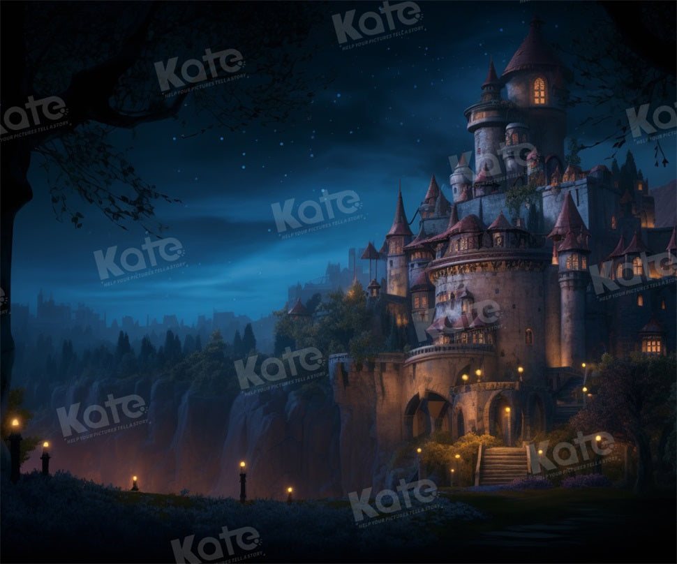 Kate Nuit Château Arbres Enfant Toile de fond conçu par Emetselch - Kate Backdrop FR