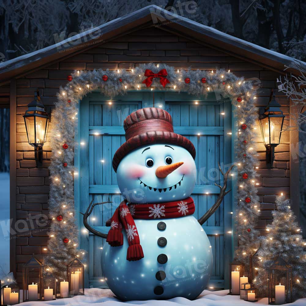 Kate Bonhomme de neige Maison Noël Toile de fond Conçu par Chain Photographie