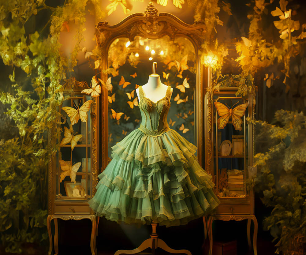 Kate Robe de princesse Papillons Plante Toile de fond conçu par Emetselch - Kate Backdrop FR