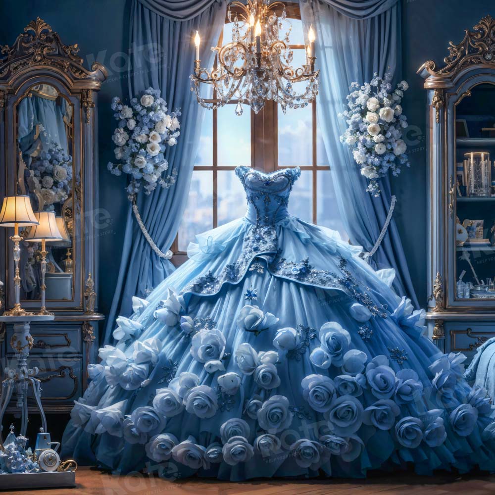 Kate Bleu Princesse Robe Chambre Toile de fond conçu par Emetselch - Kate Backdrop FR