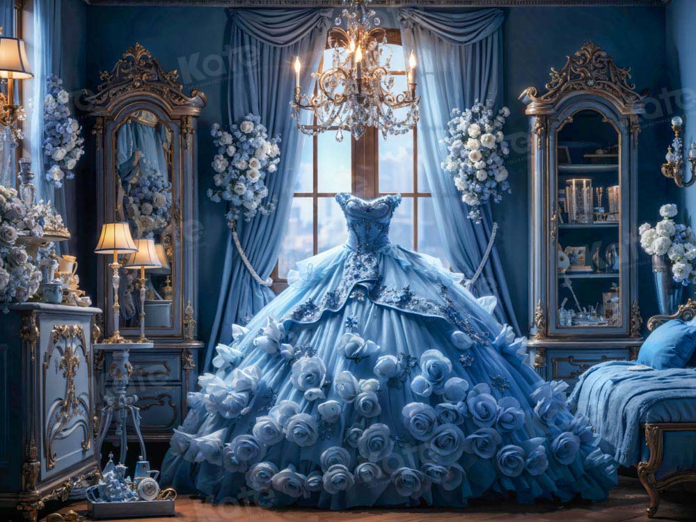 Kate Bleu Princesse Robe Chambre Toile de fond conçu par Emetselch - Kate Backdrop FR