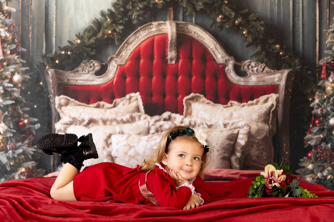 Kate Noël Tête de Lit Rouge Arbre Mur Vert Toile de fond conçue par Emetselch - Kate Backdrop FR