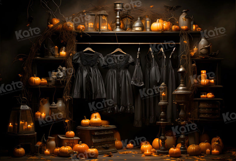 Kate Garde-robe Halloween Citrouilles Toile de fond pour la photographie - Kate Backdrop FR