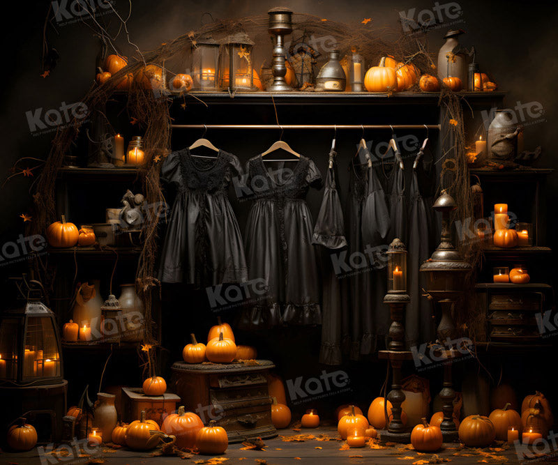 Kate Garde-robe Halloween Citrouilles Toile de fond pour la photographie - Kate Backdrop FR