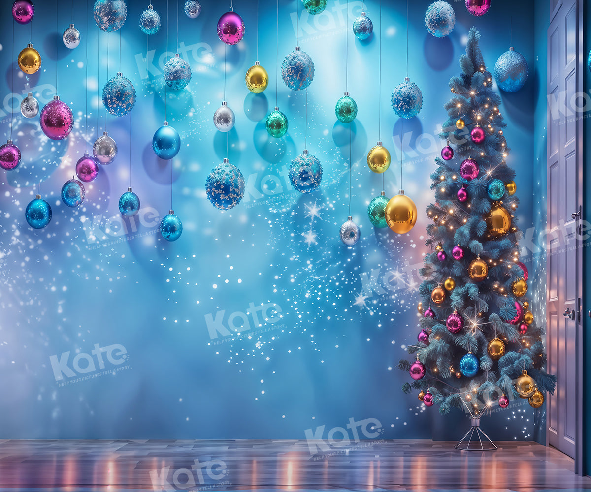 Kate Sapin de Noël Brillant Bleu Toile de fond pour la photographie - Kate Backdrop FR