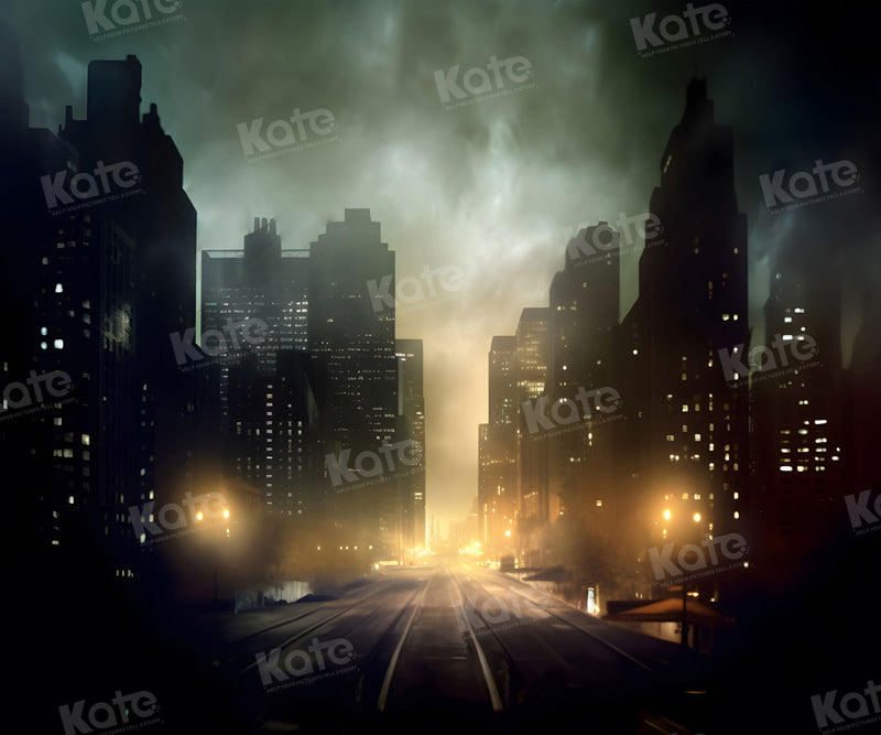 Kate Ville Route Nuit Noir Toile de fond pour la photographie - Kate Backdrop FR