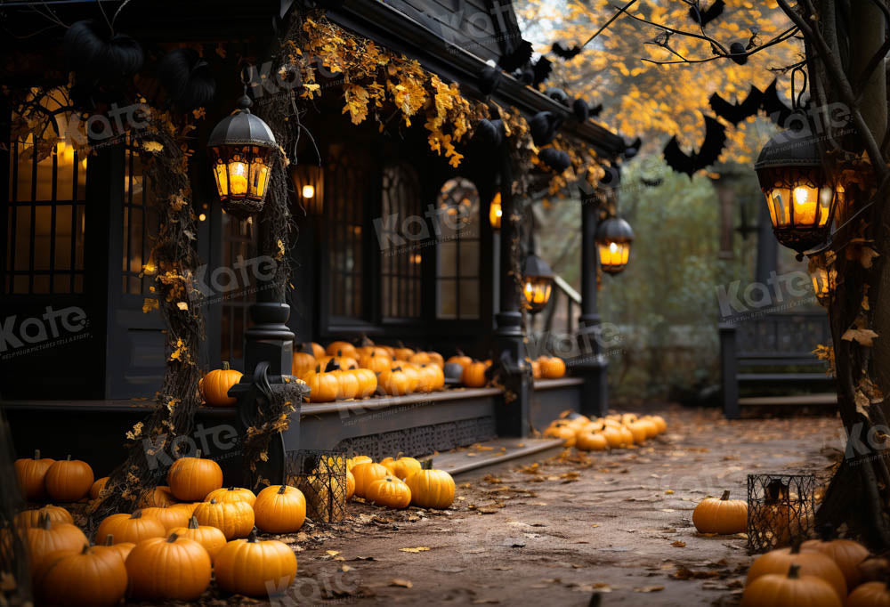 Kate Automne Halloween Cour Chauve-souris Toile de fond conçue par Emetselch - Kate Backdrop FR