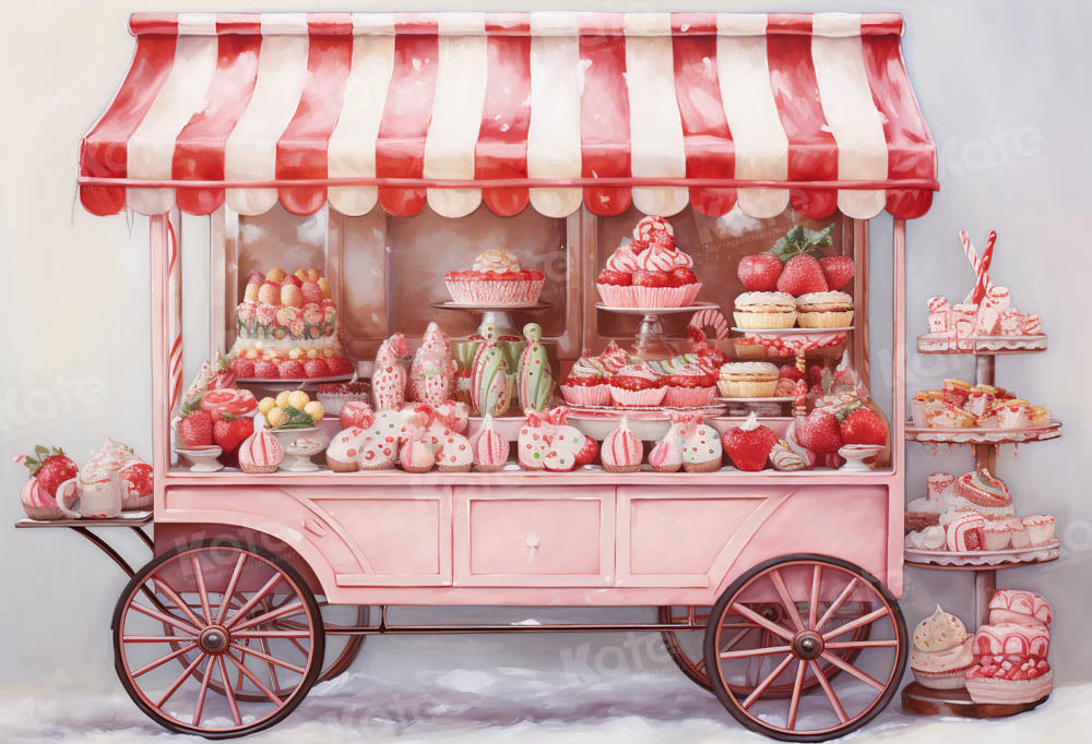 Kate Hiver Rouge Chariot à desserts Neige Toile de fond conçue par Emetselch