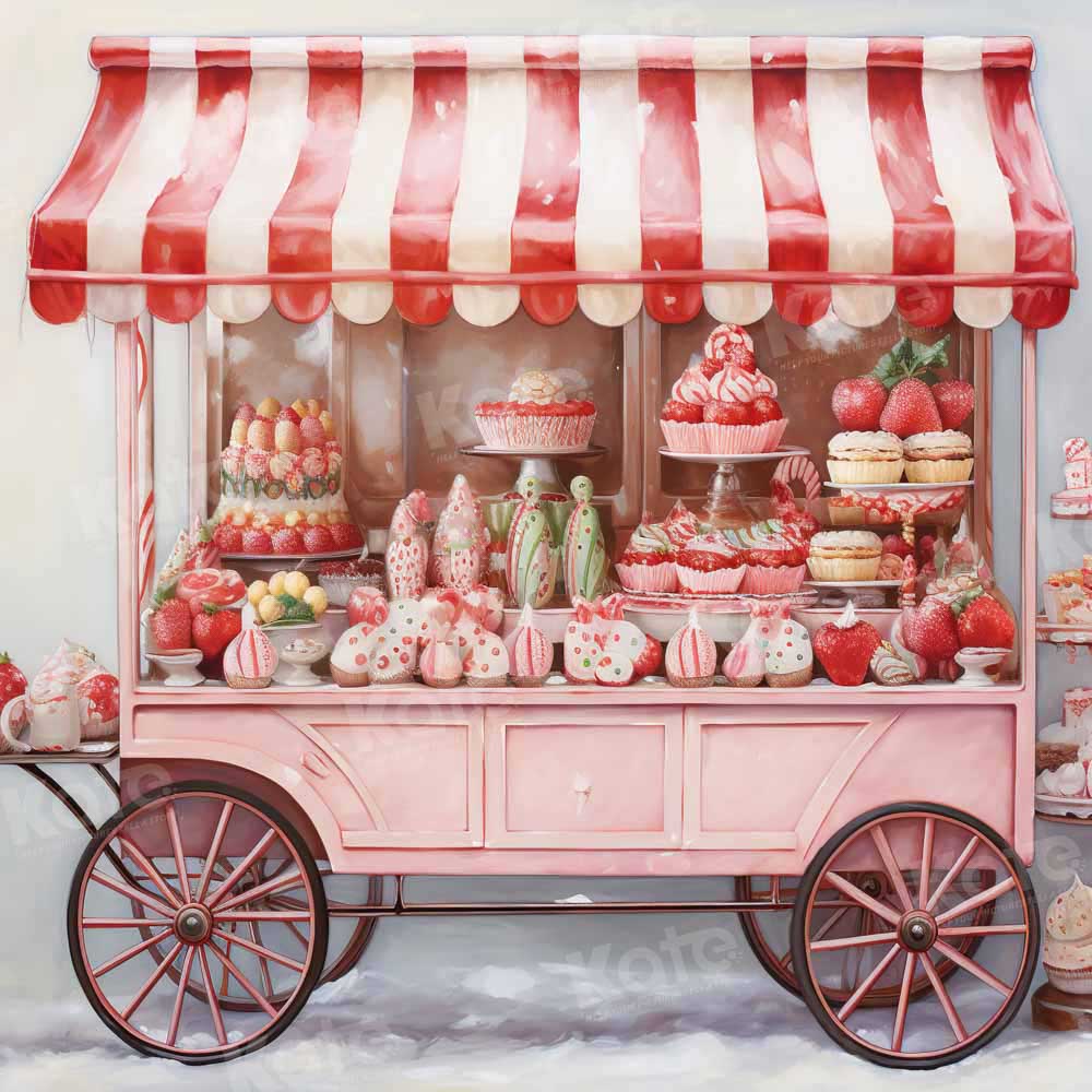 Kate Hiver Rouge Chariot à desserts Neige Toile de fond conçue par Emetselch