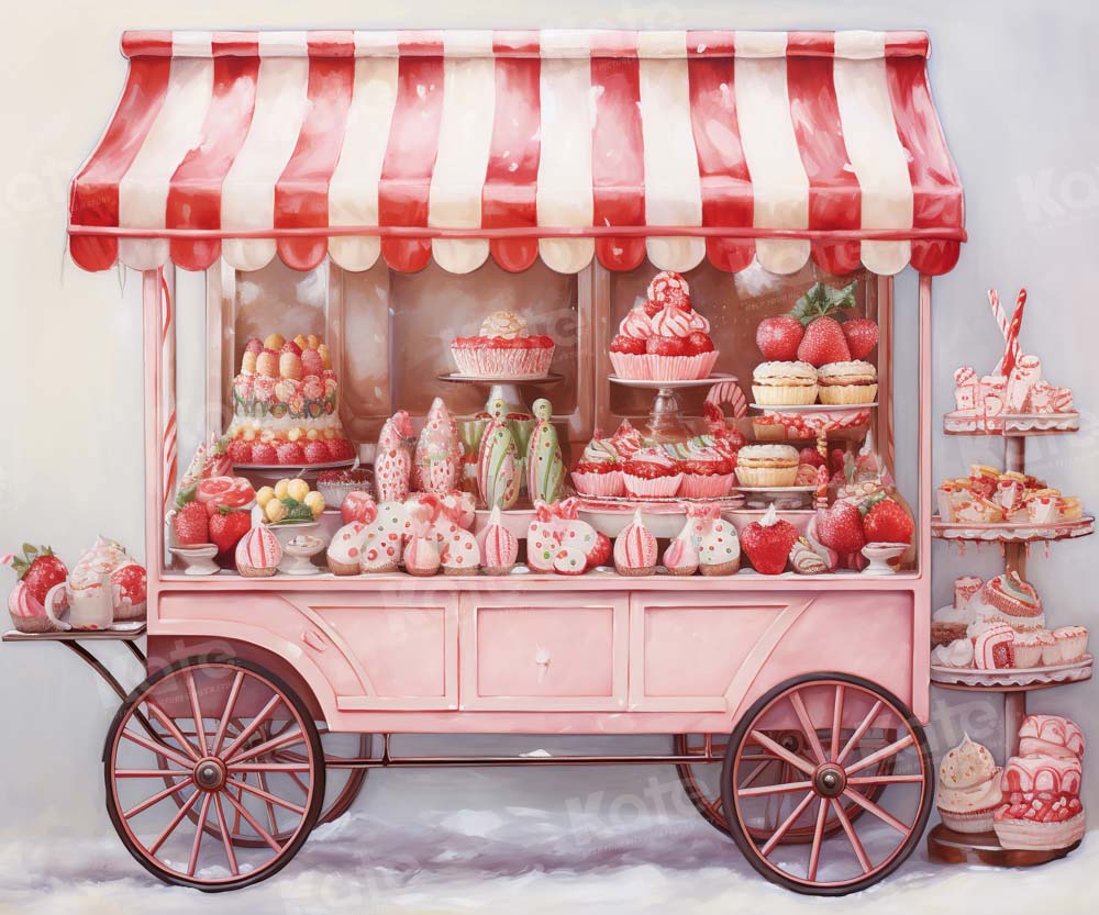 Kate Hiver Rouge Chariot à desserts Neige Toile de fond conçue par Emetselch