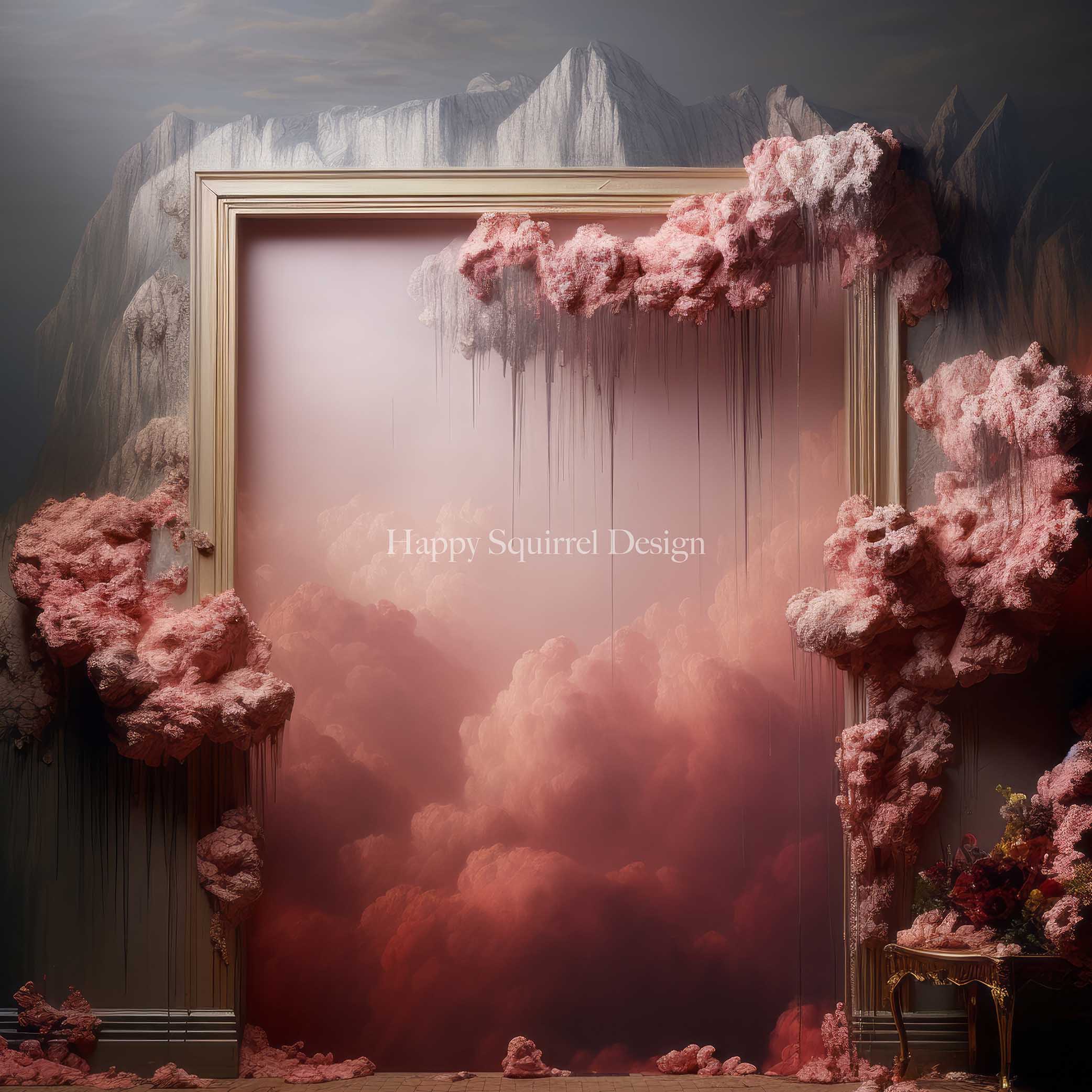 Kate Cadre A travers le ciel Rose Toile de fond Conçu par Happy Squirrel Design - Kate Backdrop FR