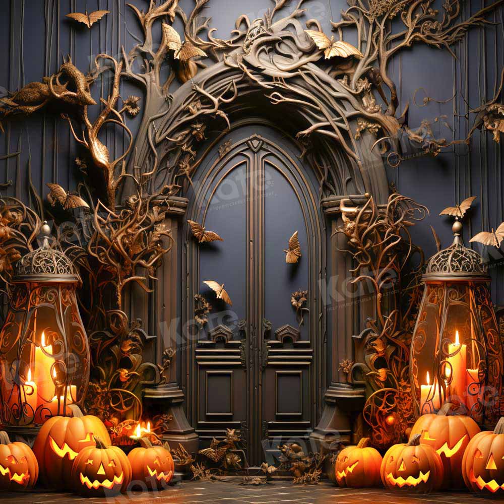 Kate Halloween Citrouille Noir Porte Toile de fond conçue par Emetselch - Kate Backdrop FR