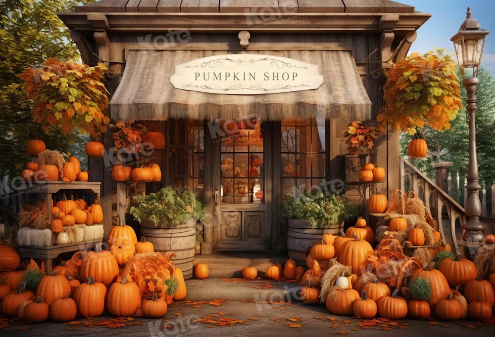Kate Automne Boutique de citrouilles Toile de fond conçue par Emetselch