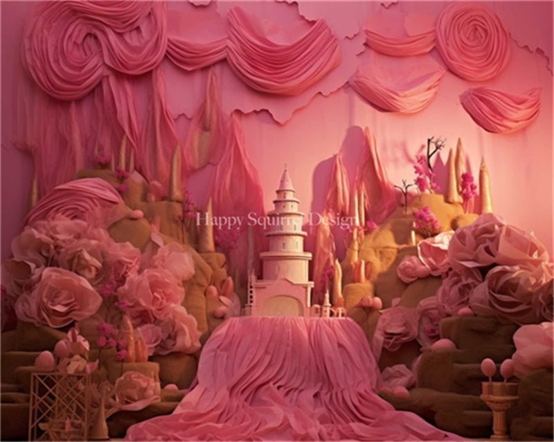 Kate Fleurs en papier Rose Tour Toile de fond Conçu par Happy Squirrel Design - Kate Backdrop FR