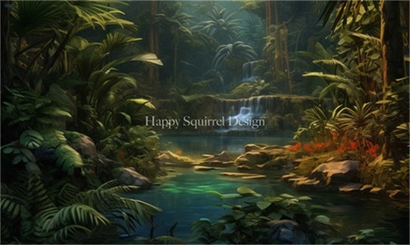 Kate Jungle Paradis Plante Vert Toile de fond Conçu par Happy Squirrel Design - Kate Backdrop FR