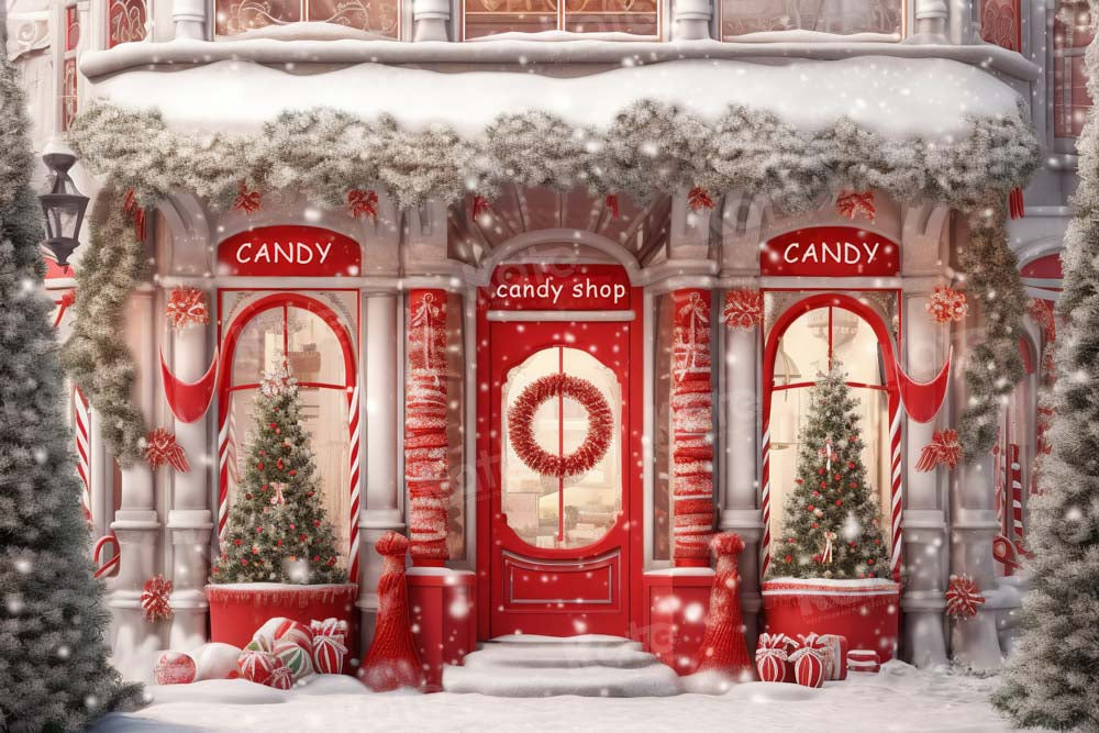 Kate Noël Rouge Boutique de bonbons Toile de fond Conçu par Chain Photographie - Kate Backdrop FR