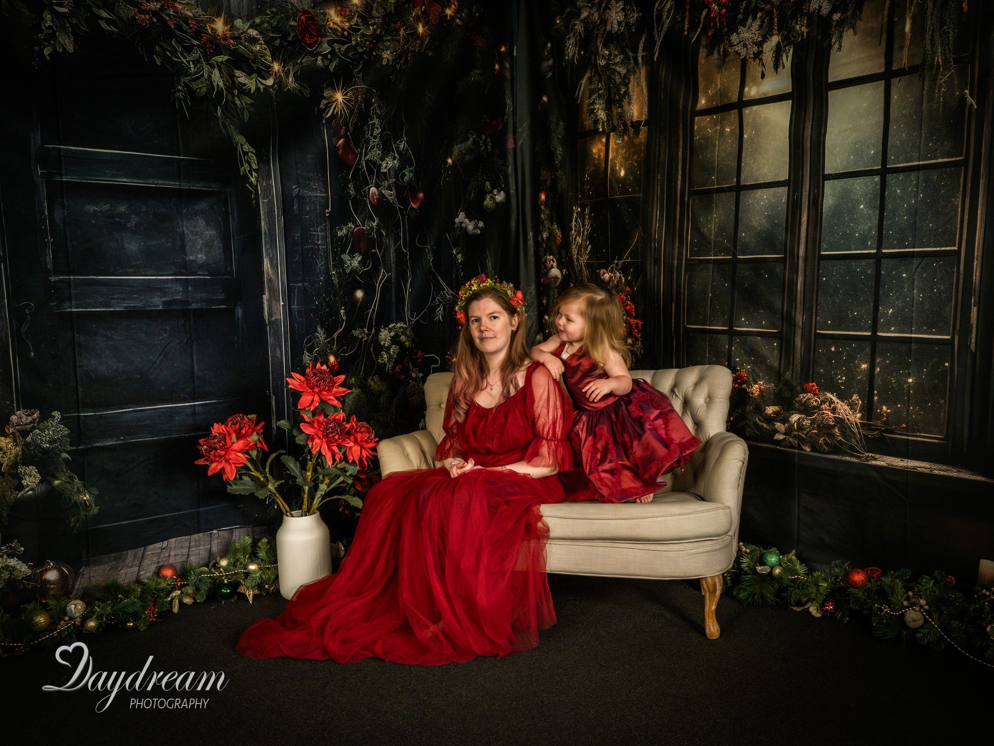 Kate Noël Houx Fenêtre Noir Mur Toile de fond conçu par Angela Marie Photographie - Kate Backdrop FR