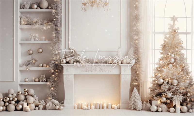 Kate Léger & Lumineux Noël Blanc Toile de fond conçue par Lidia Redekopp - Kate Backdrop FR
