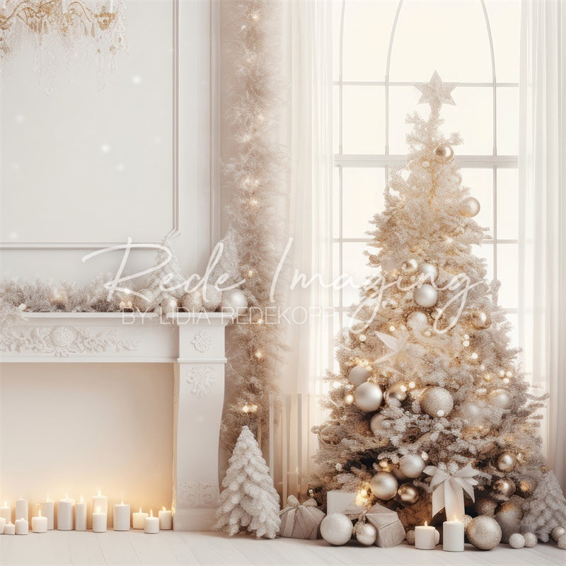 Kate Léger & Lumineux Noël Blanc Toile de fond conçue par Lidia Redekopp - Kate Backdrop FR