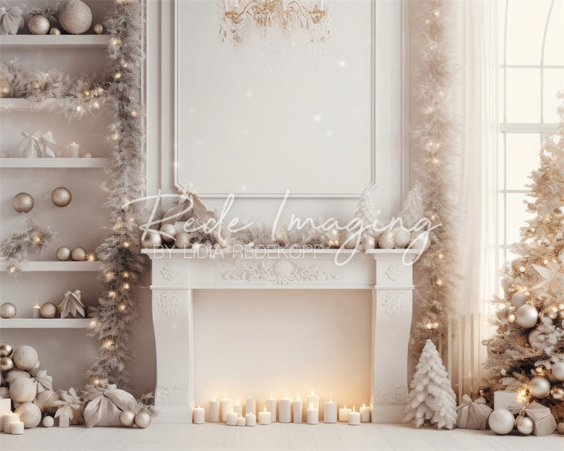 Kate Léger & Lumineux Noël Blanc Toile de fond conçue par Lidia Redekopp - Kate Backdrop FR