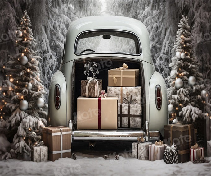Kate Hiver Noël Voiture Cadeaux Toile de fond conçu par Emetselch - Kate Backdrop FR