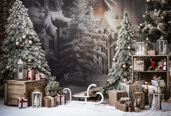 Kate Hiver Extérieur Noël Cadeaux Toile de fond conçue par Emetselch - Kate Backdrop FR