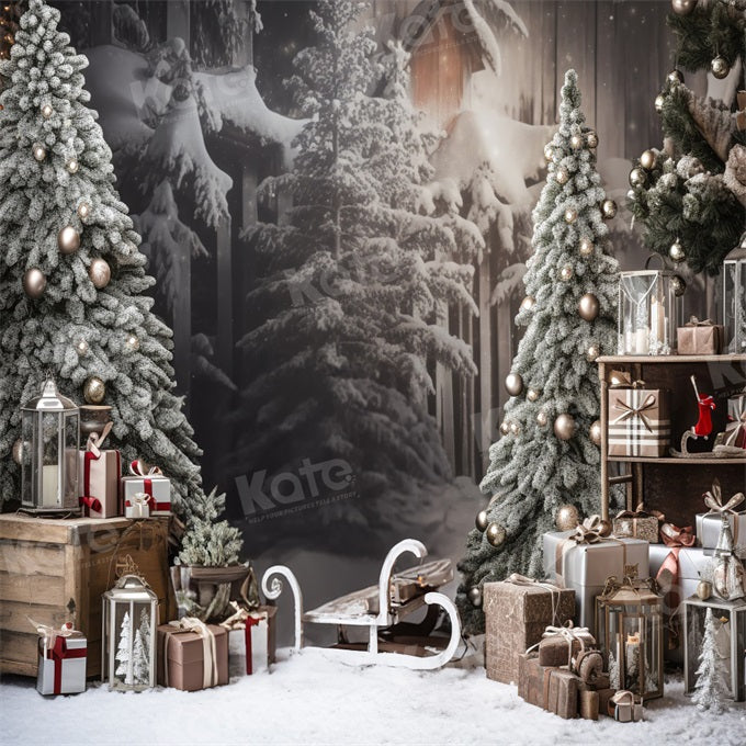 Kate Hiver Extérieur Noël Cadeaux Toile de fond conçue par Emetselch - Kate Backdrop FR
