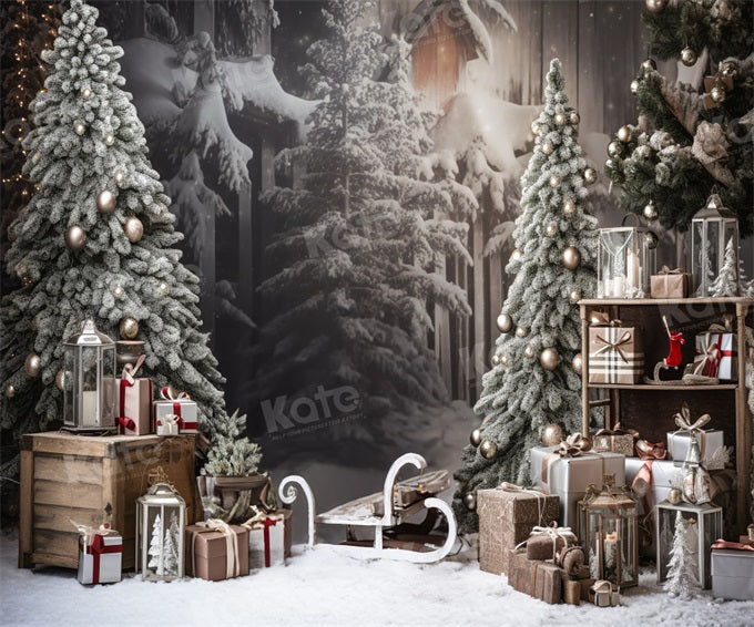 Kate Hiver Extérieur Noël Cadeaux Toile de fond conçue par Emetselch - Kate Backdrop FR