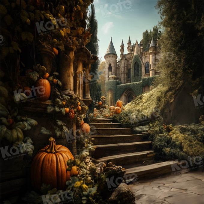 Kate Automne Citrouille Rétro Château Toile de fond conçue par Emetselch