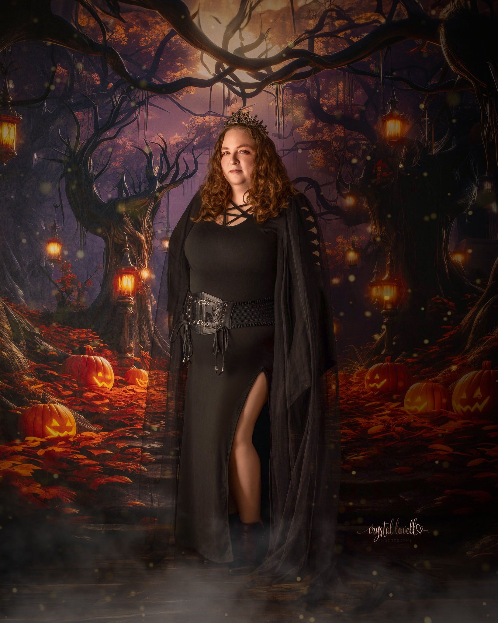 Kate Halloween Citrouille Forêt Lumière Toile de fond conçue par Emetselch - Kate Backdrop FR