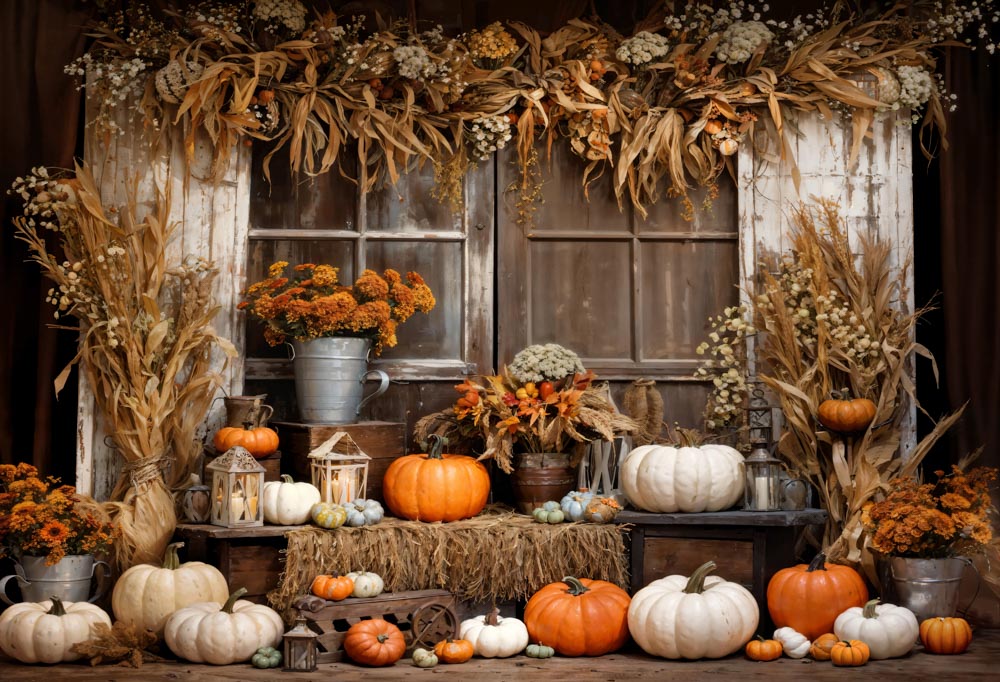 Kate Automne Grange en Bois Citrouille Toile de fond conçue par Emetselch - Kate Backdrop FR