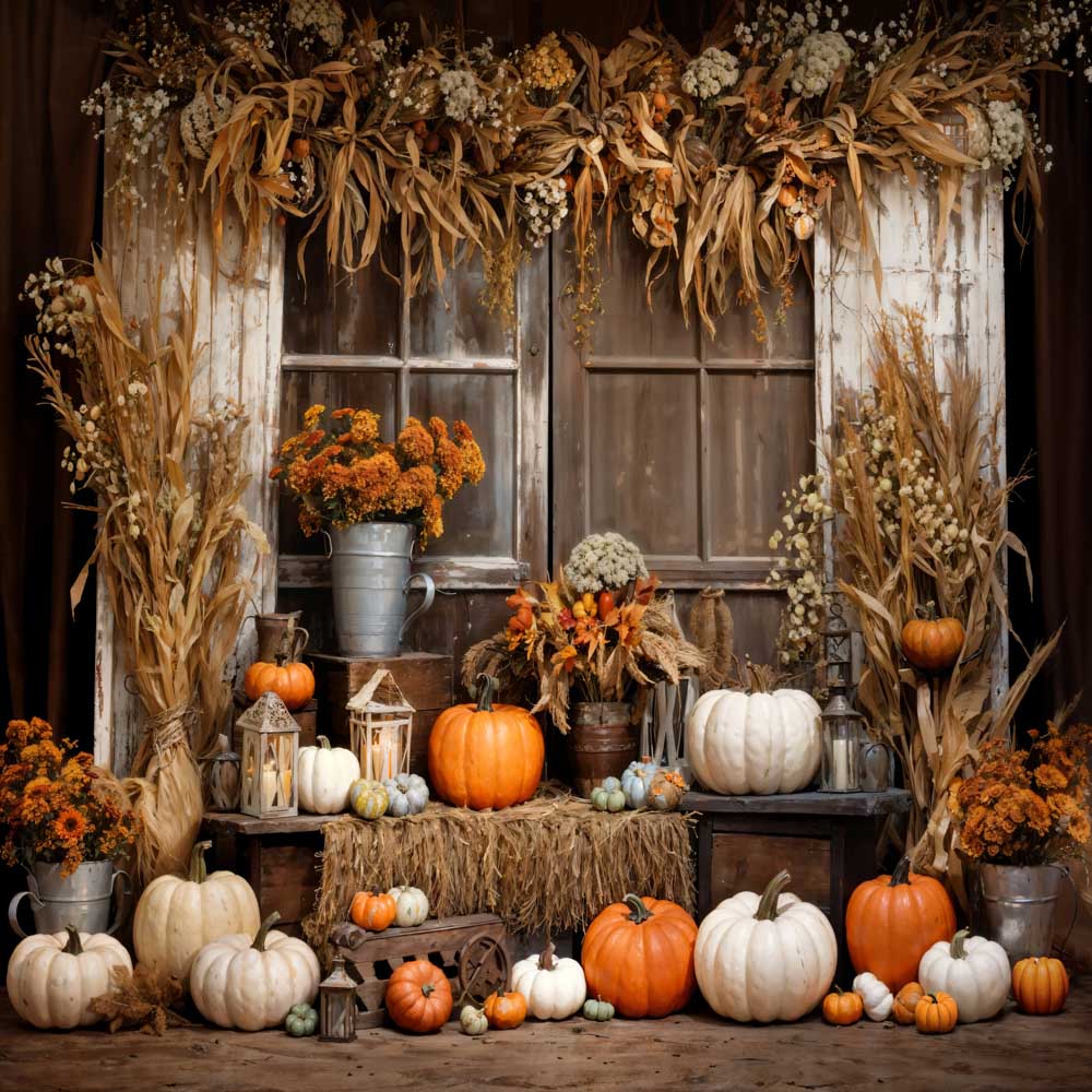 Kate Automne Grange en Bois Citrouille Toile de fond conçue par Emetselch - Kate Backdrop FR